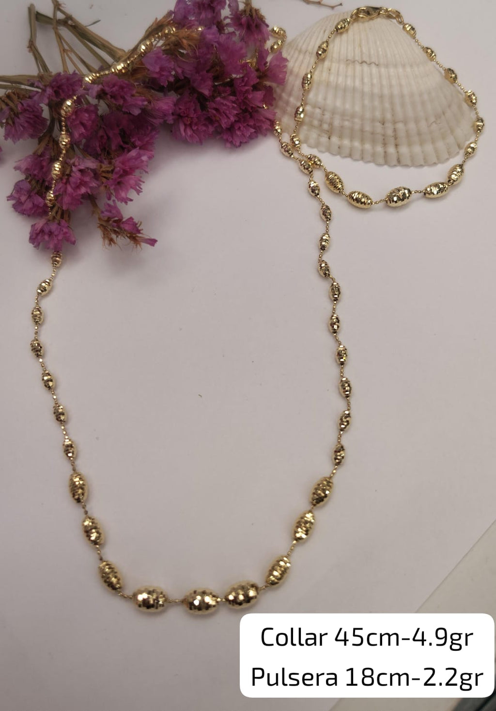 Conjunto de oro collar y pulsera