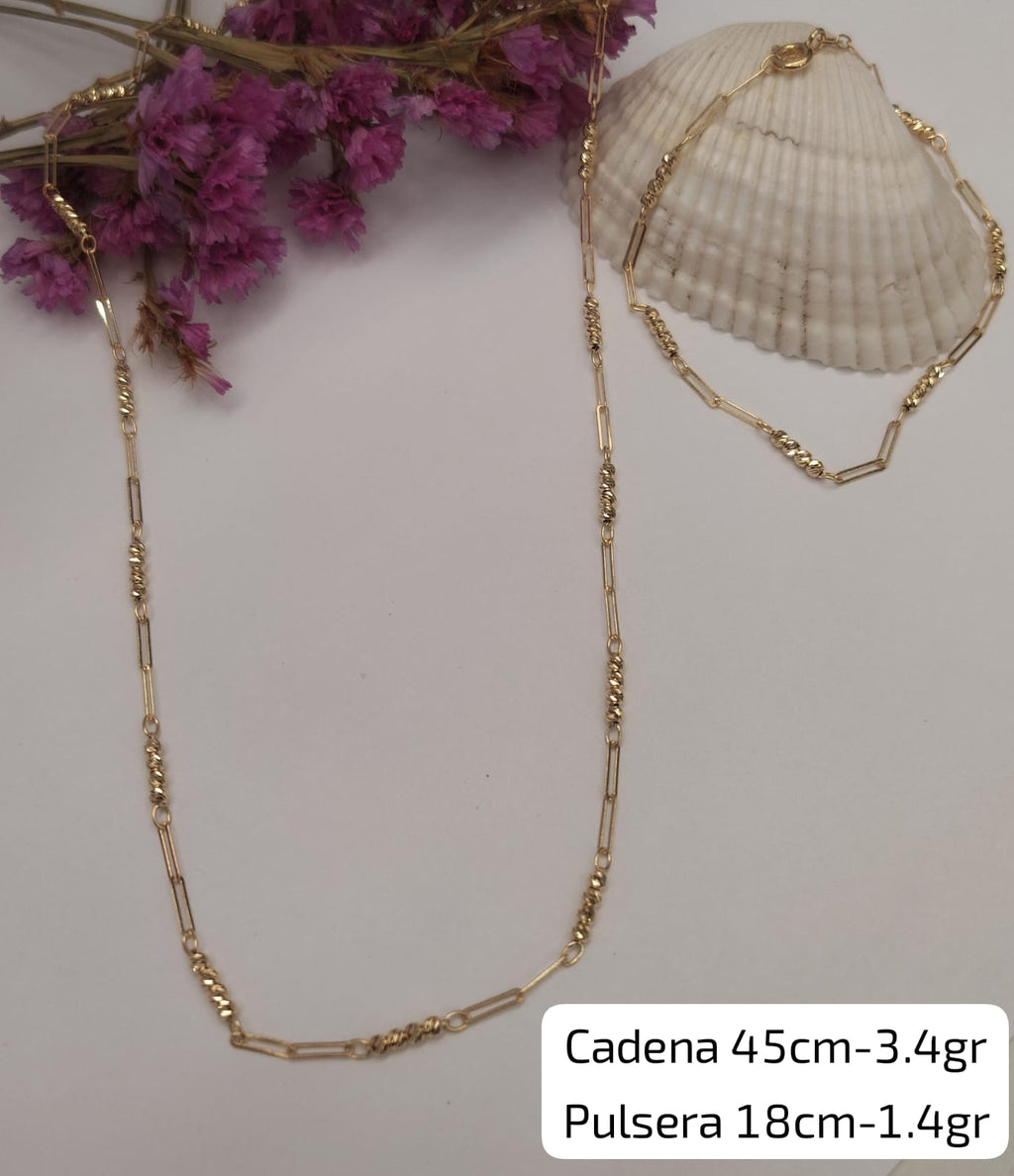 Conjunto de oro collar y pulsera