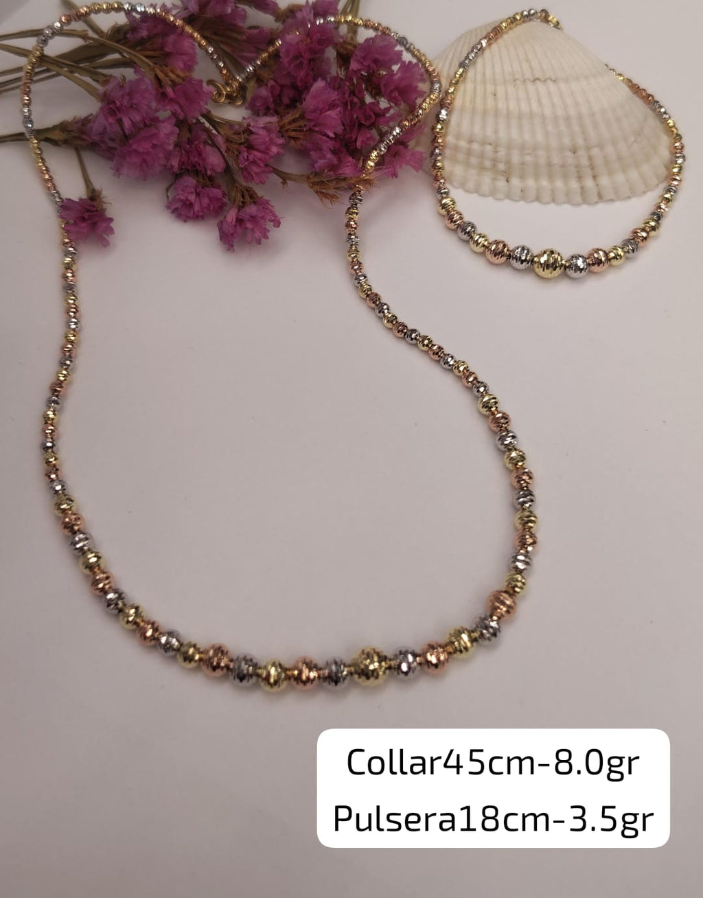Conjunto de oro collar y pulsera