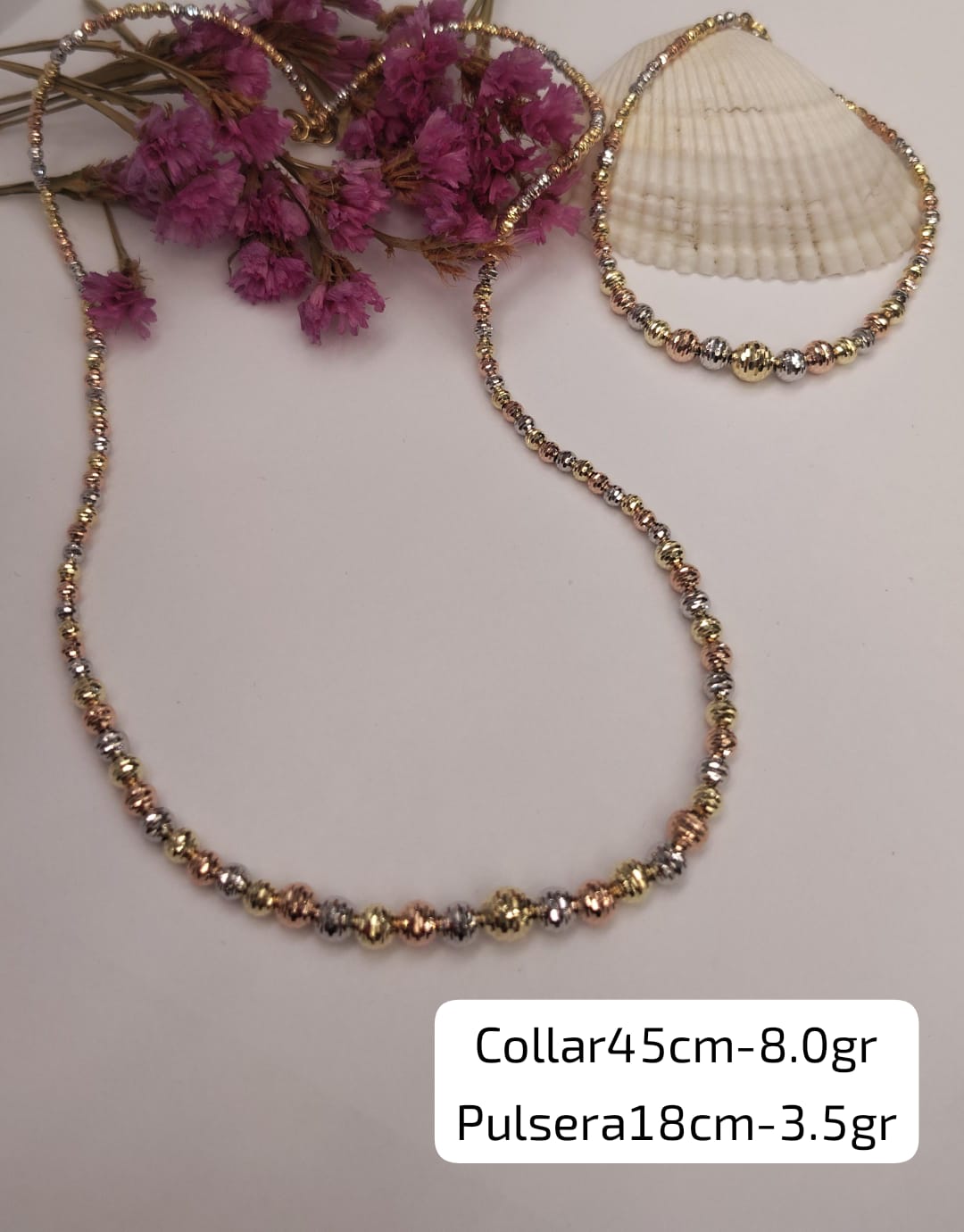 Conjunto de oro collar y pulsera