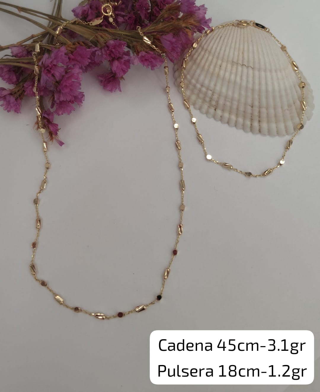 Conjunto de oro collar y pulsera